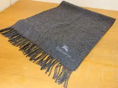 k0216-12★Burberrys グレー マフラー ラムウール100%