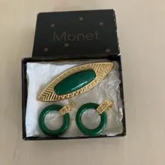 アメリカ[MONET]モネのヴィンテージ ブローチ&イヤリング1970〜80年代