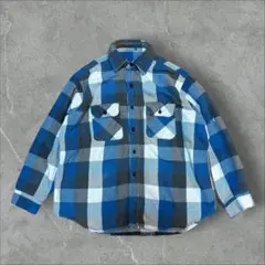 80s ファイブブラザー ネルシャツ USA製 黒 2XL ターコイズ チビタグ