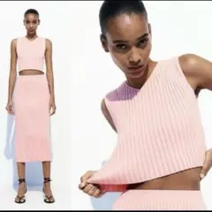 ピンク ニットベスト XSサイズ