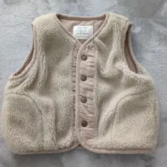 アプレ　リバーシブル　ベビーベスト ベージュ 80〜90cm