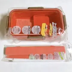 2点セット　サーモンピンク　ふわっと弁当箱＆はし箱セット　日本製のサムネイル