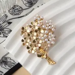 ブローチ　コサージュ　花束　入園式　入学式　卒業式　卒園式　フォーマル　ゴールド