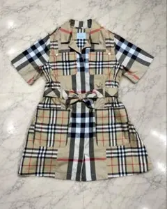 BURBERRY キッズ チェック柄 半袖ワンピース 現行タグ - メルカリ