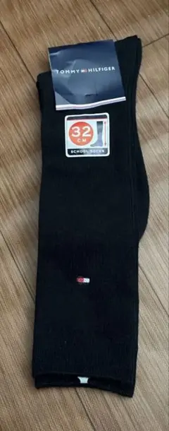 TOMMY HILFIGER スクールソックス 32cm ブラック