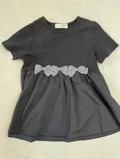 moo non non 140cm 黒 リボン Tシャツ　むーのんのん