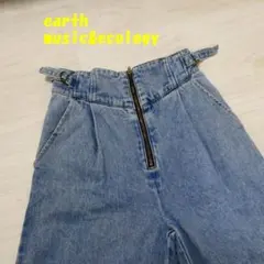 アース　ミュージックアンドエコロジー　ワイド　デニム　パンツ　S　インディゴ　①のサムネイル