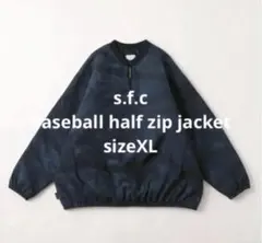 希少！！S.F.C BASEBALL HALF ZIP JACKET Navy - メルカリ