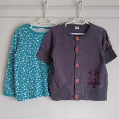 combimini 100 半袖カーディガン＋110 長袖Tシャツ 2枚SET