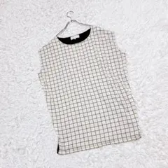 【ロペピクニック】 チェック柄 切替ブラウス チュニック ノースリーブ 38
