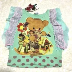新品未使用タグ付きVanaVana Tシャツ レトロアニマル柄 フリルのサムネイル