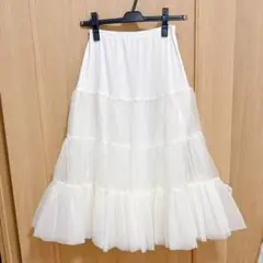 パニエ ホワイト チュール