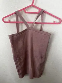 ダブルクローゼット　W closet ニットリブビスチェ　ピンク　キャミのサムネイル
