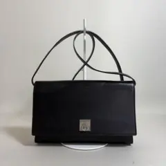 2601-53｜セリーヌ ショルダーバッグ レザー ブラック ガンチーニ金具