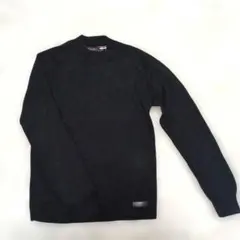 ブラックレーベル　クレストブリッジ　ニット　ロゴワッペン　薄手　黒　羊毛　綿