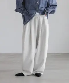 ローリーズファーム　カットイージーコクーンパンツ　内紐グレー　L