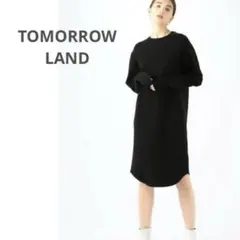 【新品】手洗可 ジャージー長袖ワンピース ブラック MACPHEE ¥15400