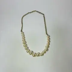 パールネックレス ゴールドチェーン 調整可