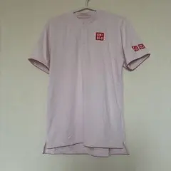 フェデラー着用モデル UNIQLO ユニクロ ヘンリーネックシャツ ピンク Mのサムネイル