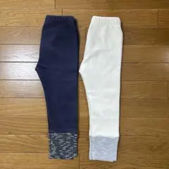 moimoln フリーススパッツ 長ズボン　レギンス120cm 2色セット