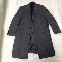 【極上カシミヤ100%】ヘリンボーンツイードチェスターコート チェンジポケット