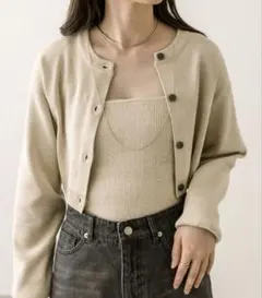 mystic メランジキャミカーディガンSET