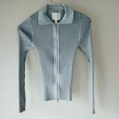 H＆M　リブニット　ダブルジップ　カーディガン