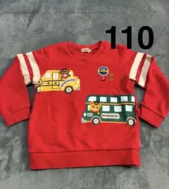 ミキハウス 110 トレーナー バス プッチーくん 長袖 乗り物