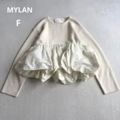 【完売品】MYLAN ウールカシミヤヘムバルーンニット アイボリー F 美品のサムネイル