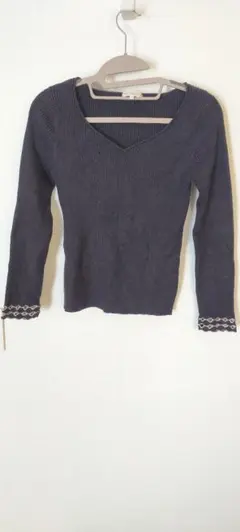 PROPORTION BODY DRESSING ネイビー Vネック長袖セーター