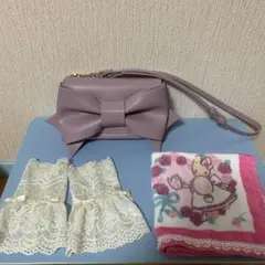 しまむら×青木美沙子さんリボン ショルダーバッグ、レースアームカバー、タオルのサムネイル