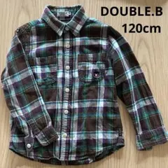DOUBLE チェック柄長袖シャツ 120 ダブルビー ミキハウス
