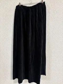 pink adobe ブラックロングスカート　ゴムウエストM