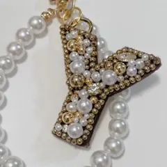 イニシャルキーチャーム　【Y】ハンドメイド アルファベット　チャーム
