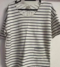 ストライプ 半袖Tシャツ ポケット付き