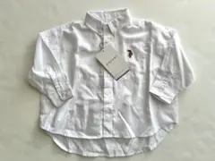 新品、ユーエスポロアッスン、白 長袖シャツ Mサイズ