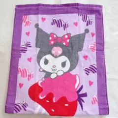 新品 匿名 綿100% クロミ フェイスタオル いちご柄 昭和レトロ 日本限定