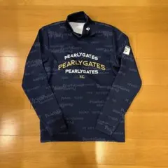 【美品】パーリーゲイツ 長袖ハイネックシャツ ネイビー系