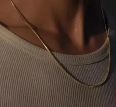 【大人気】 サージカルステンレス ネックレス 2mmスネーク ゴールド 金アレ