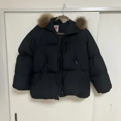 黒ファー付きダウンジャケット 80 (XS)