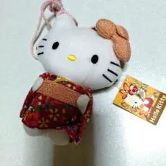 미사용 難ありハローキティ 和柄 がま口 ぬいぐるみ マスコット