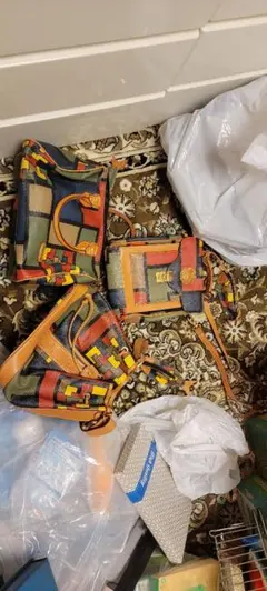 即購入OK 3点セットマルチカラー幾何学模様ショルダーバッグ