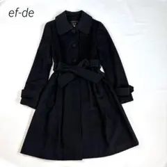 【エフデ】M カシミヤ100% ロングコート アウター　ブラック　9号のサムネイル