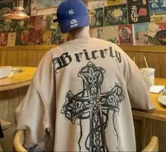 ❣️1点限り❣️クロスＴシャツ　メンズ　ブラウン