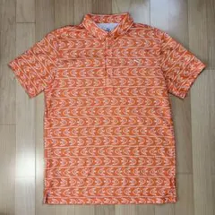 【美品】PUMA GOLF メンズ　ポロシャツ オレンジ 魚柄XLのサムネイル