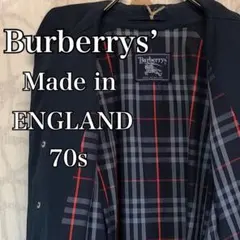 バーバリーズ　ステンカラーコート　裏地ノバチェック 70s