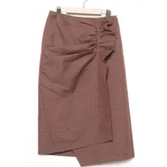 【未使用タグ付き】　ランバンオンブルー　サイドタックチェックスカート　38