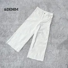 &DENIM【S】ワイドパンツ ハイウエスト ホワイト カジュアル シンプル