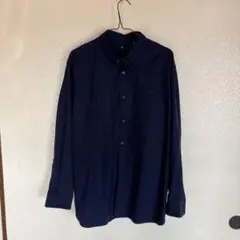 ネイビー 長袖シャツ Lサイズ ポケット付き