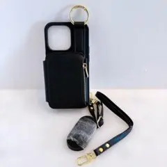 iPhone 14 Pro ケース ストラップケース ショルダーケースPUレザー